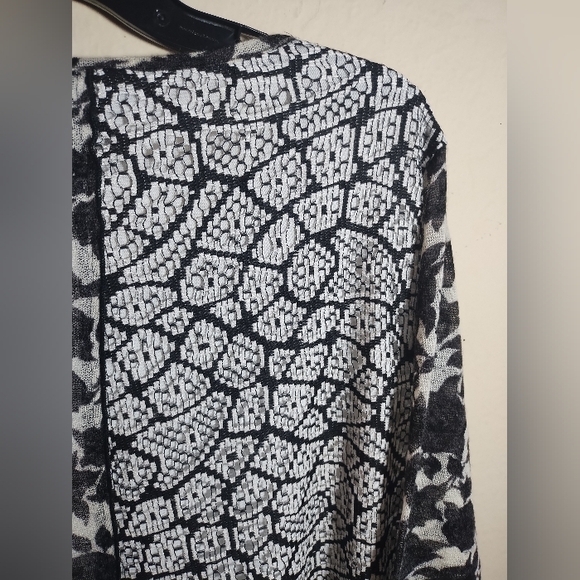 Ali Miles Top Wool Blend Patchwork Floral Mesh Boho Artsy - Picture 11 of 16